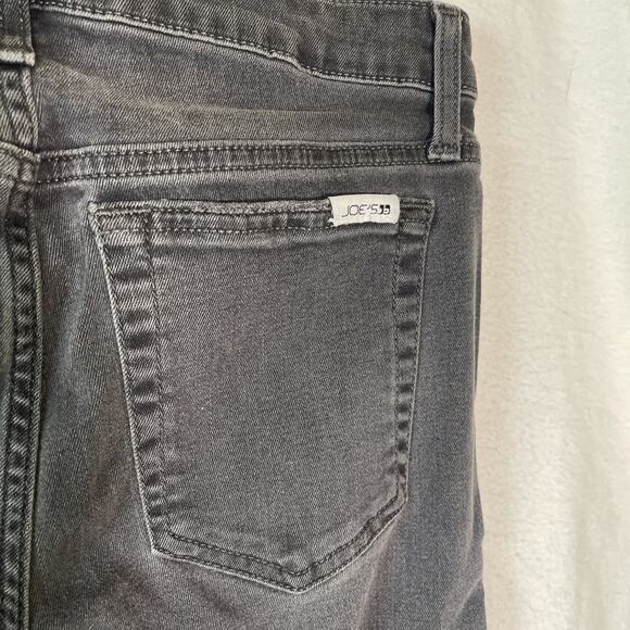 Joe’s Jeans Zipped Super Skinny Jeans 27 Black Stretch Denim Pants Cuffed - Picture 4 of 7